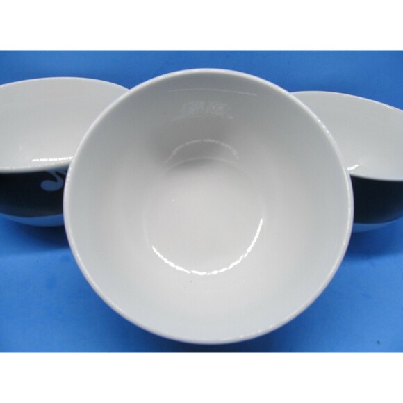 Shannon Palace Damask Noir White On Black On White Cereal Bowls Set Of 4 Bowls - Picture 5 of 8